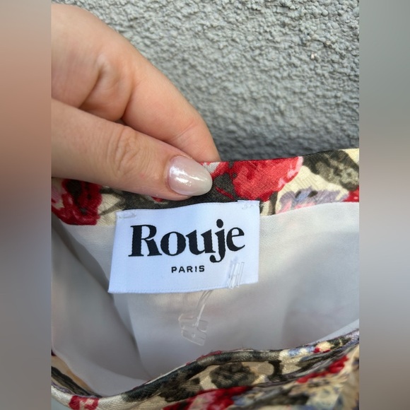 Rouje Floral Print Dress - Red and Cream - Picture 5 of 7